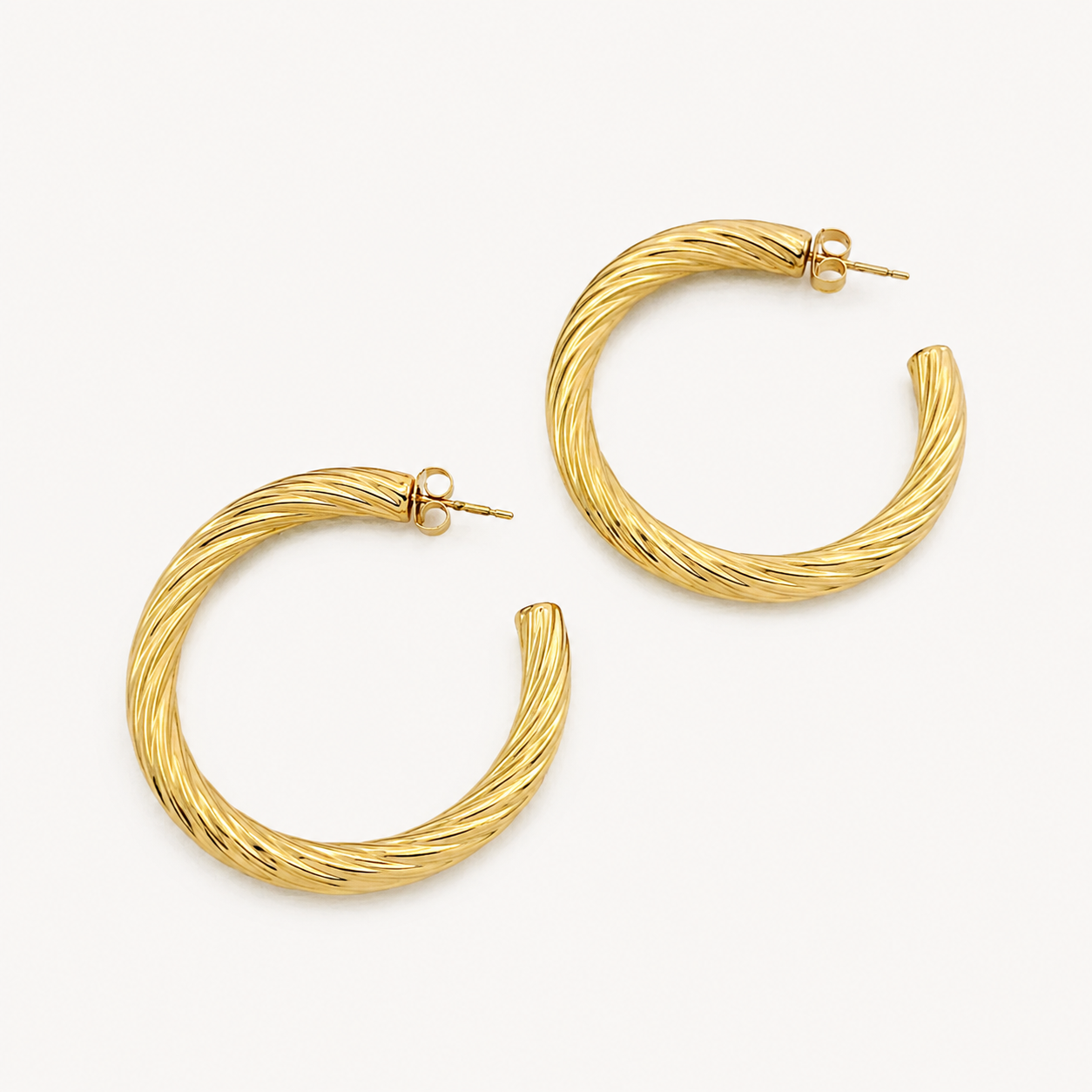 Boucles Parma, anneau torsadé grand format, acier inoxydable