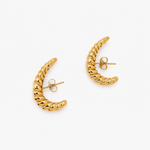 Boucles Julia, croissant de lune torsadé en acier inoxydable doré