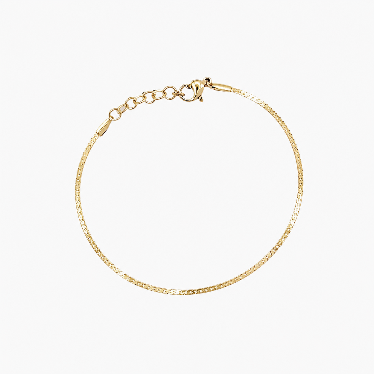 Bracelet Marie, maille anglaise plate en acier inoxydable doré