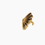 Bague Palermo, feuille de ginkgo texturée en acier inoxydable doré