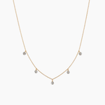 Collier Lumeva, cristaux non sertis suspendus sur chaîne, laiton doré