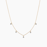 Collier Lumeva, cristaux non sertis suspendus sur chaîne, laiton doré