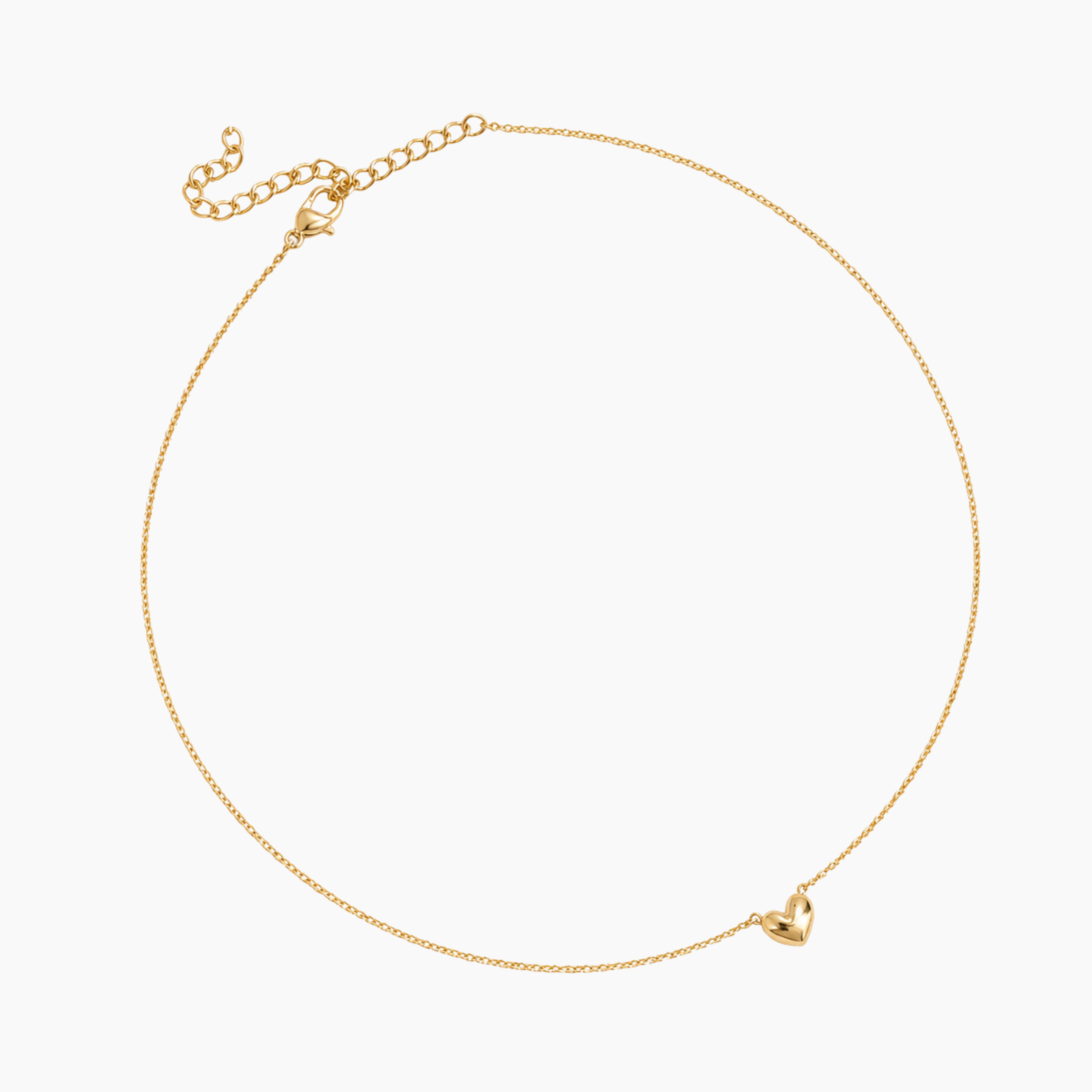 Collier Tessora, petit cœur irrégulier en acier inoxydable doré