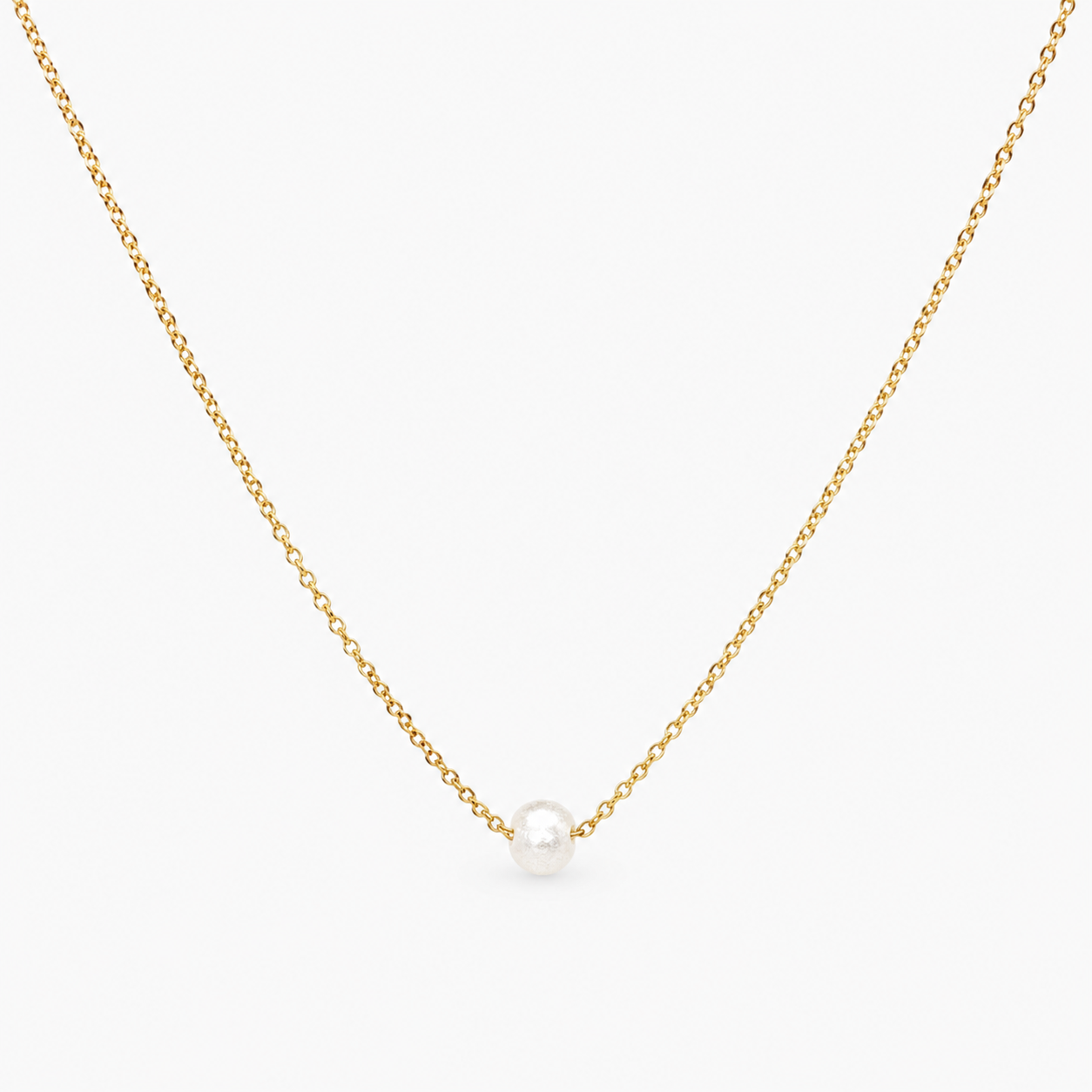 Collier Awen, perle d'eau douce unique, acier inoxydable