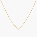 Collier Awen, perle d'eau douce unique, acier inoxydable