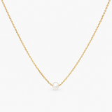 Collier Awen, perle d'eau douce unique, acier inoxydable