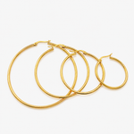 Boucles Trieste, créoles classiques, acier inoxydable doré
