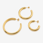 Boucles Pisa, créole tube légère, acier inoxydable doré