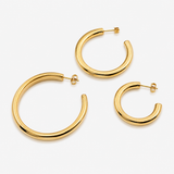 Boucles Pisa, créole tube légère, acier inoxydable doré