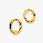 Boucles Taranto, anneau irrégulier, acier inoxydable doré