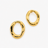 Boucles Taranto, anneau irrégulier, acier inoxydable doré