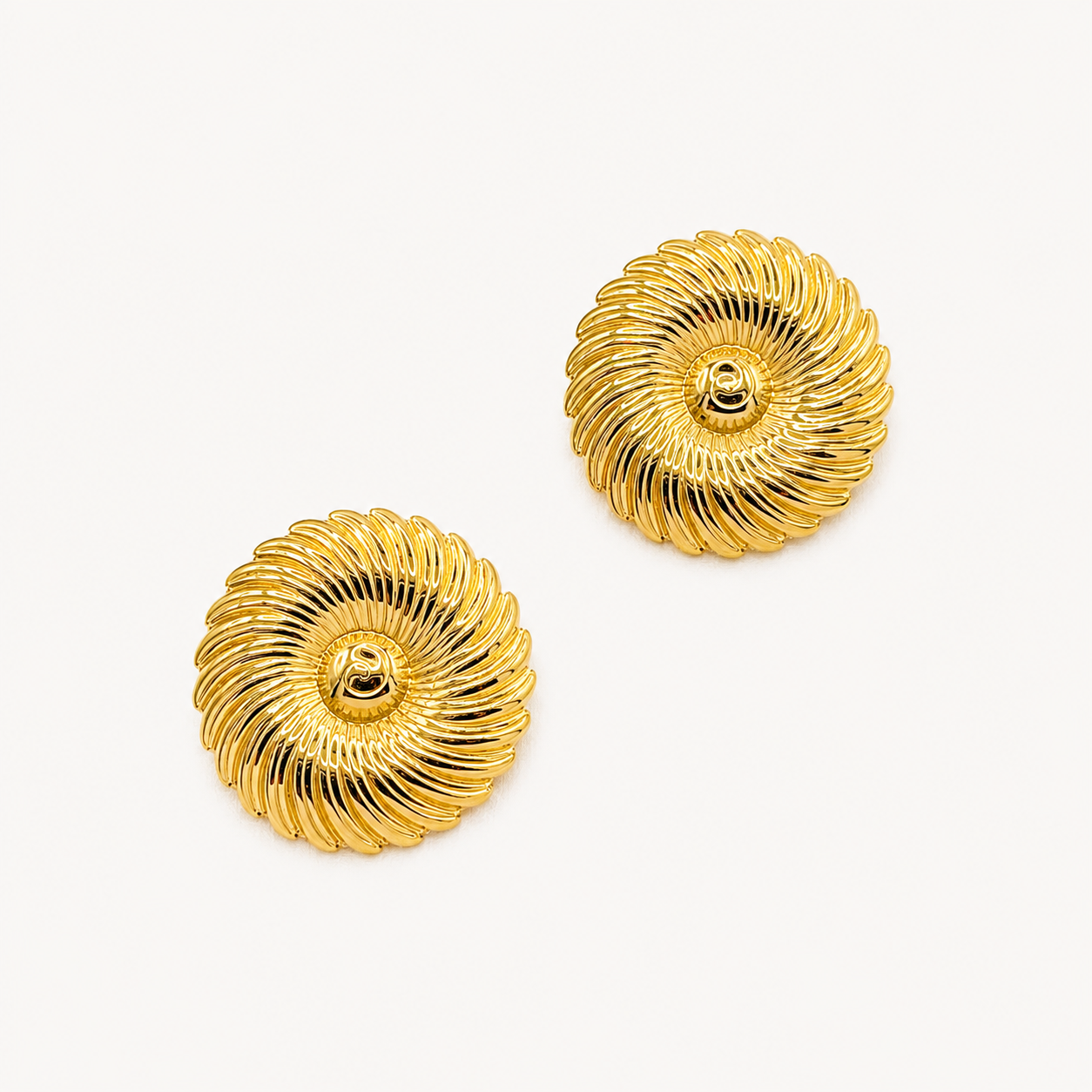 Boucles Livorno, disque texturé en spirale, acier inoxydable doré