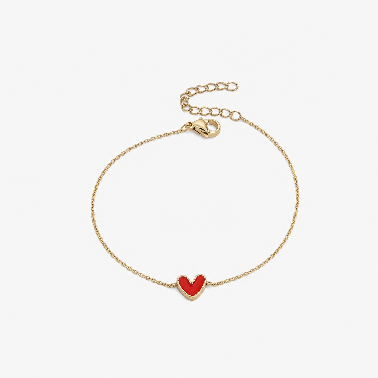 Bracelet Neroli, petit cœur en émail doré
