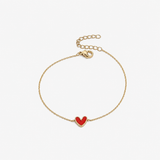 Bracelet Neroli, petit cœur en émail doré