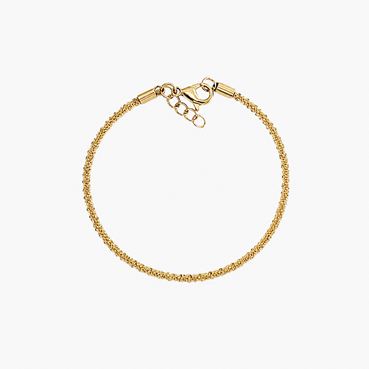 Bracelet Salomé, maille torsadée scintillante en acier inoxydable doré