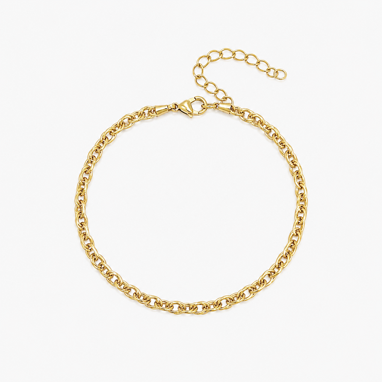 Bracelet Caelia, maille ovale effet torsadé en acier inoxydable doré