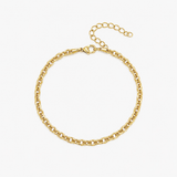 Bracelet Caelia, maille ovale effet torsadé en acier inoxydable doré