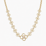 Collier Savona, ras de cou à maille fleur et pierre naturelle, acier inoxydable