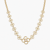 Collier Savona, ras de cou à maille fleur et pierre naturelle, acier inoxydable