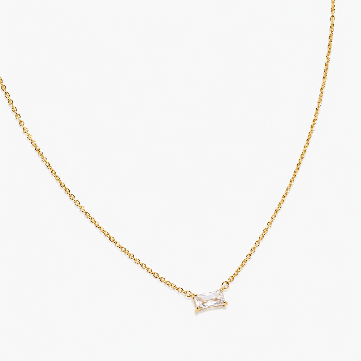 Collier Viareggio, cristal rectangulaire en acier inoxydable