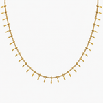 Collier Capri, chaîne fine à pampilles, laiton doré