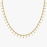 Collier Capri, chaîne fine à pampilles, laiton doré
