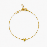 Bracelet Tessora, petit cœur asymétrique en acier inoxydable doré