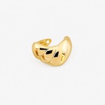 Earcuff Andy, volume sculpté en acier inoxydable doré