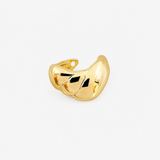Earcuff Andy, volume sculpté en acier inoxydable doré