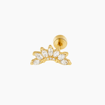 Piercing Doreva, couronne de zirconiums taille marquise, laiton doré