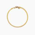 Bracelet Alix, maille miroir plate et fluide en acier inoxydable doré