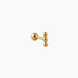 Piercing Adriel, trio de mini boules superposées en acier inoxydable doré