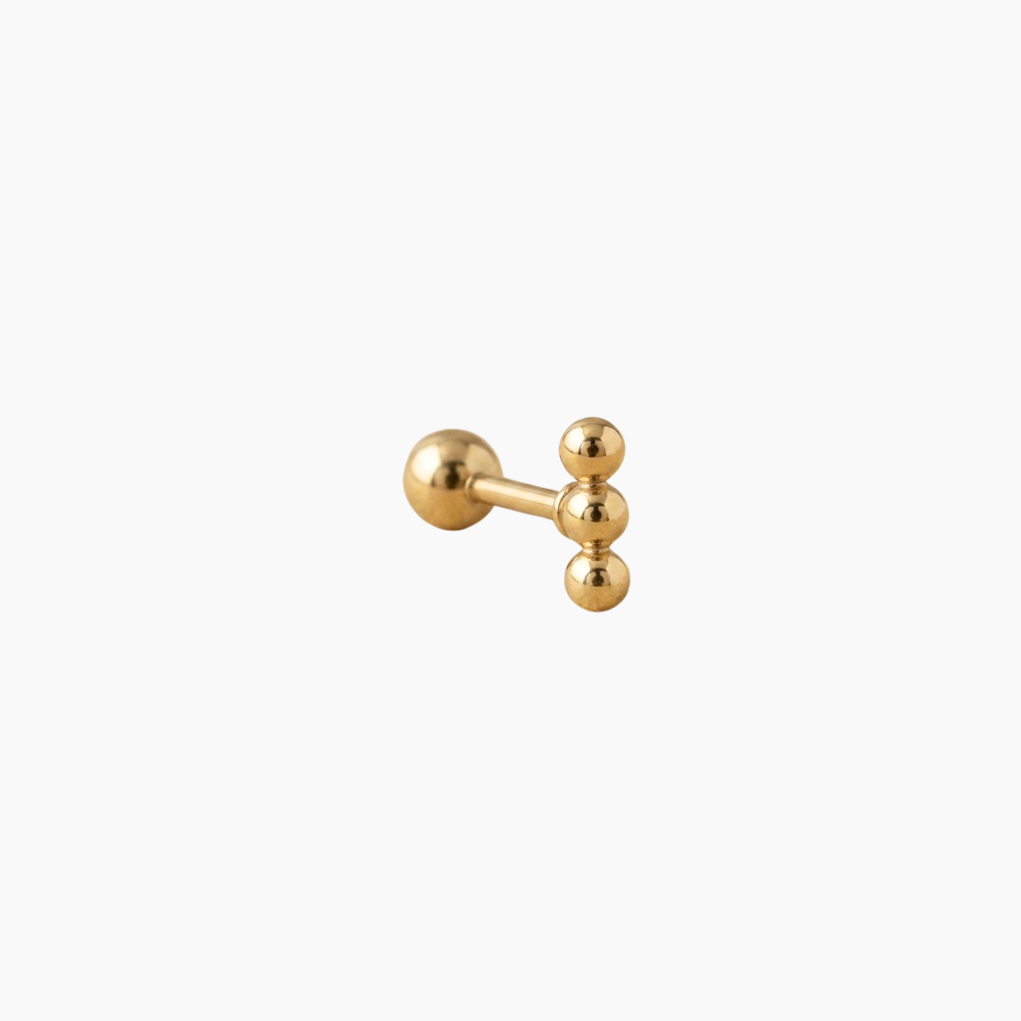 Piercing Adriel, trio de mini boules superposées en acier inoxydable doré