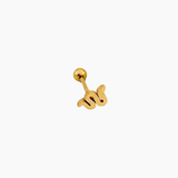 Piercing Noxan, motif serpent en acier inoxydable doré