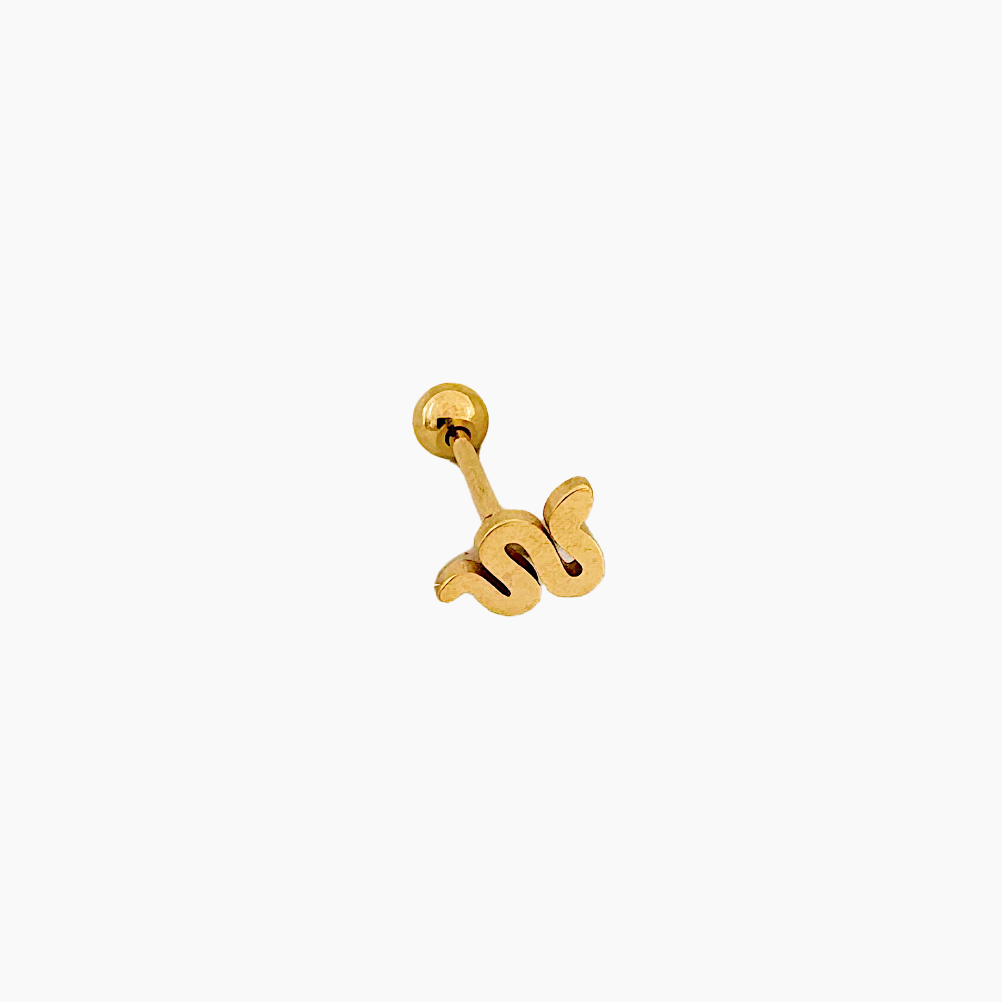 Piercing Noxan, motif serpent en acier inoxydable doré