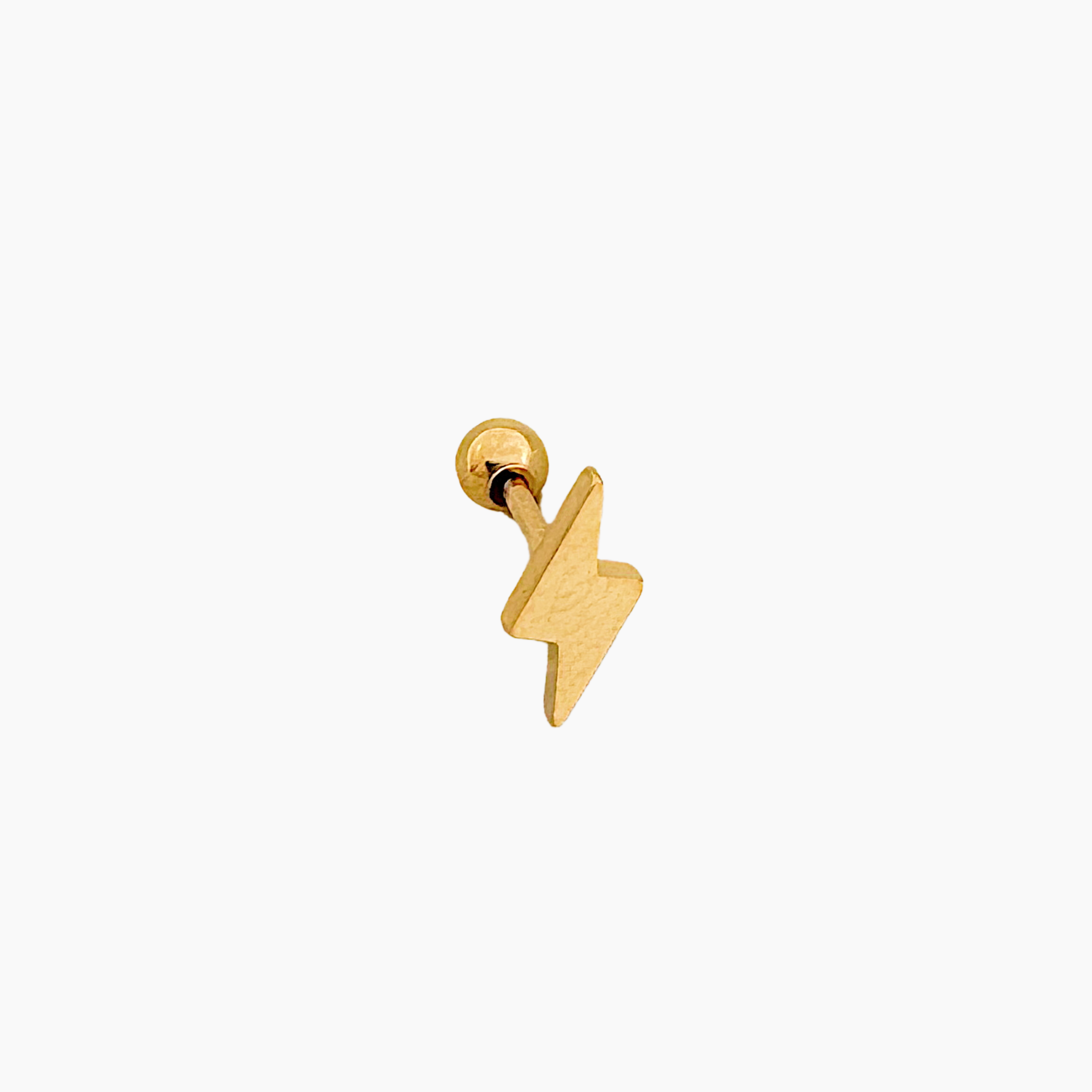 Piercing Sael, motif éclair en acier inoxydable doré
