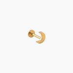 Piercing Celian, motif croissant de lune en acier inoxydable doré
