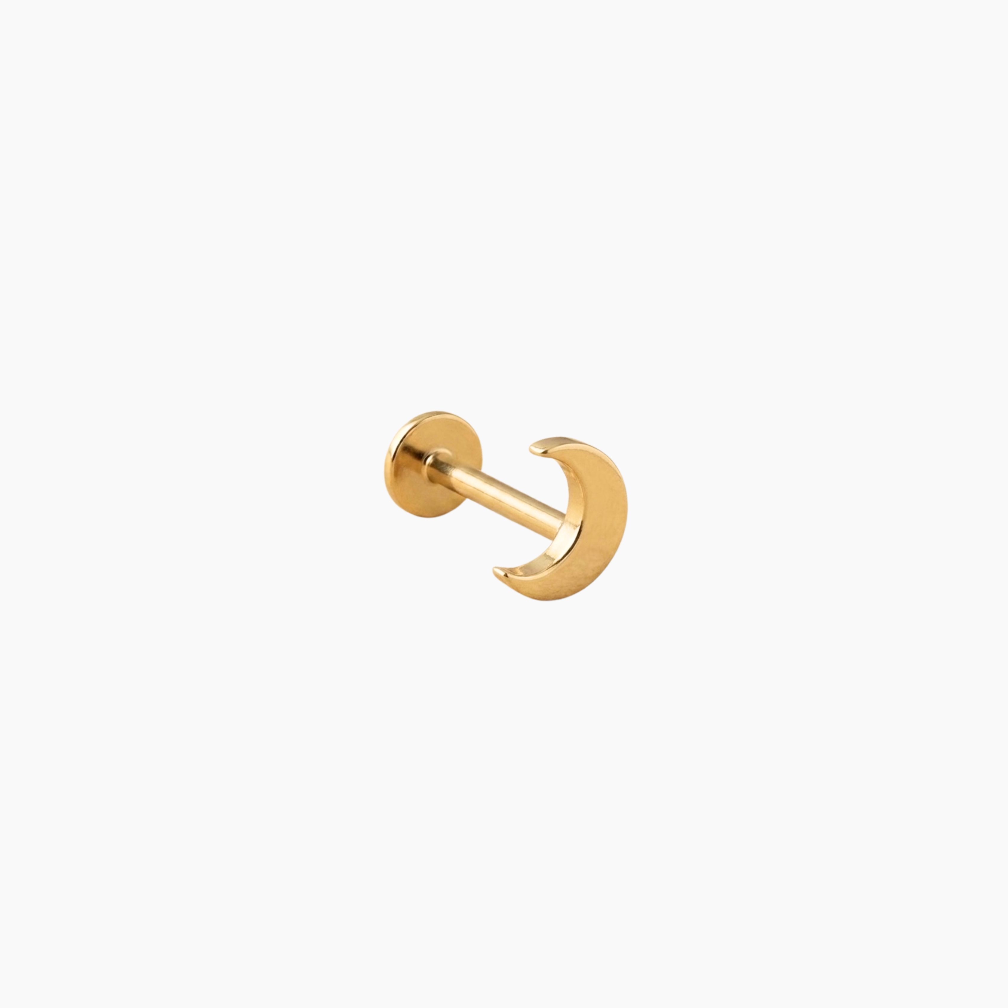 Piercing Celian, motif croissant de lune en acier inoxydable doré