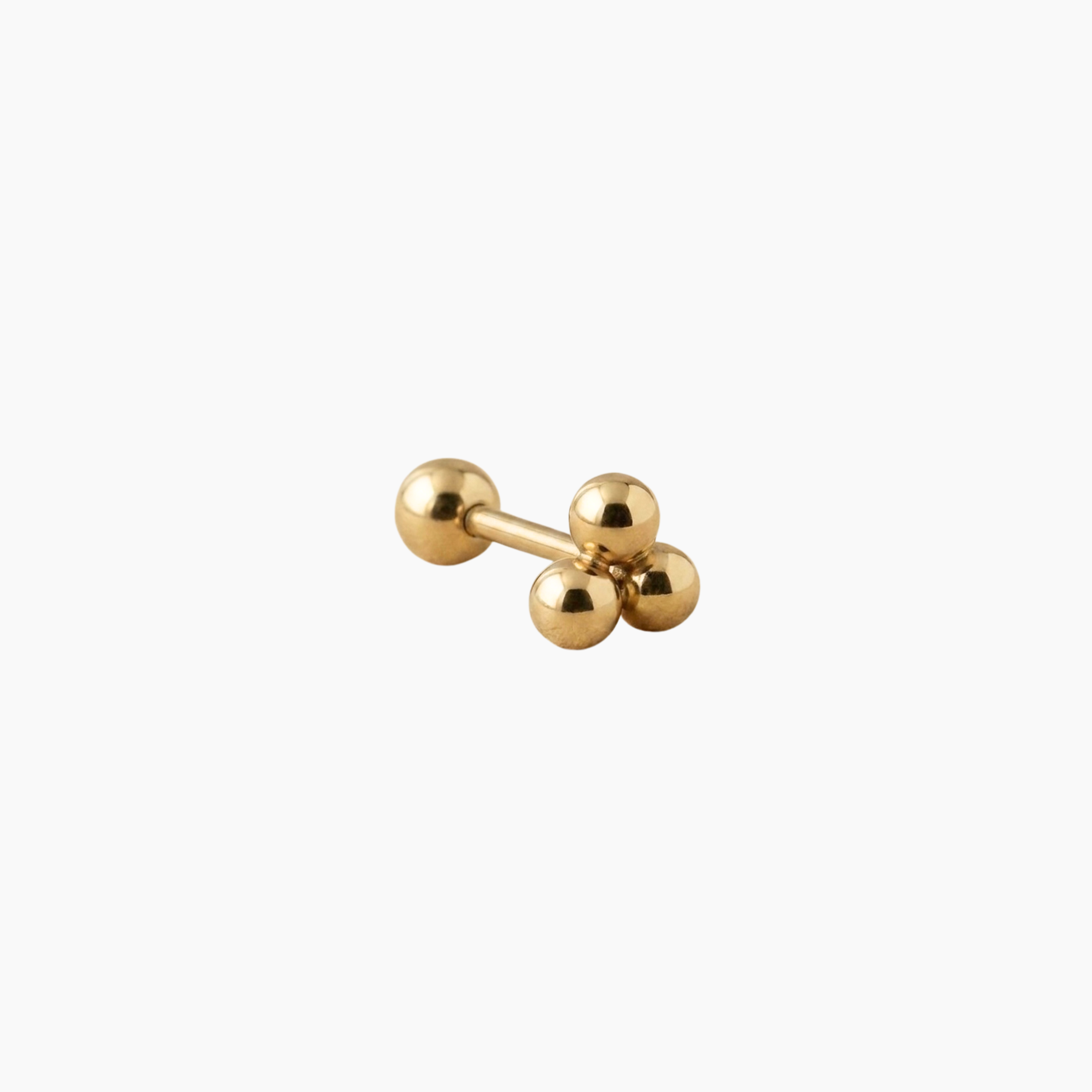 Piercing Dean, trio de perles en triangle en acier inoxydable doré