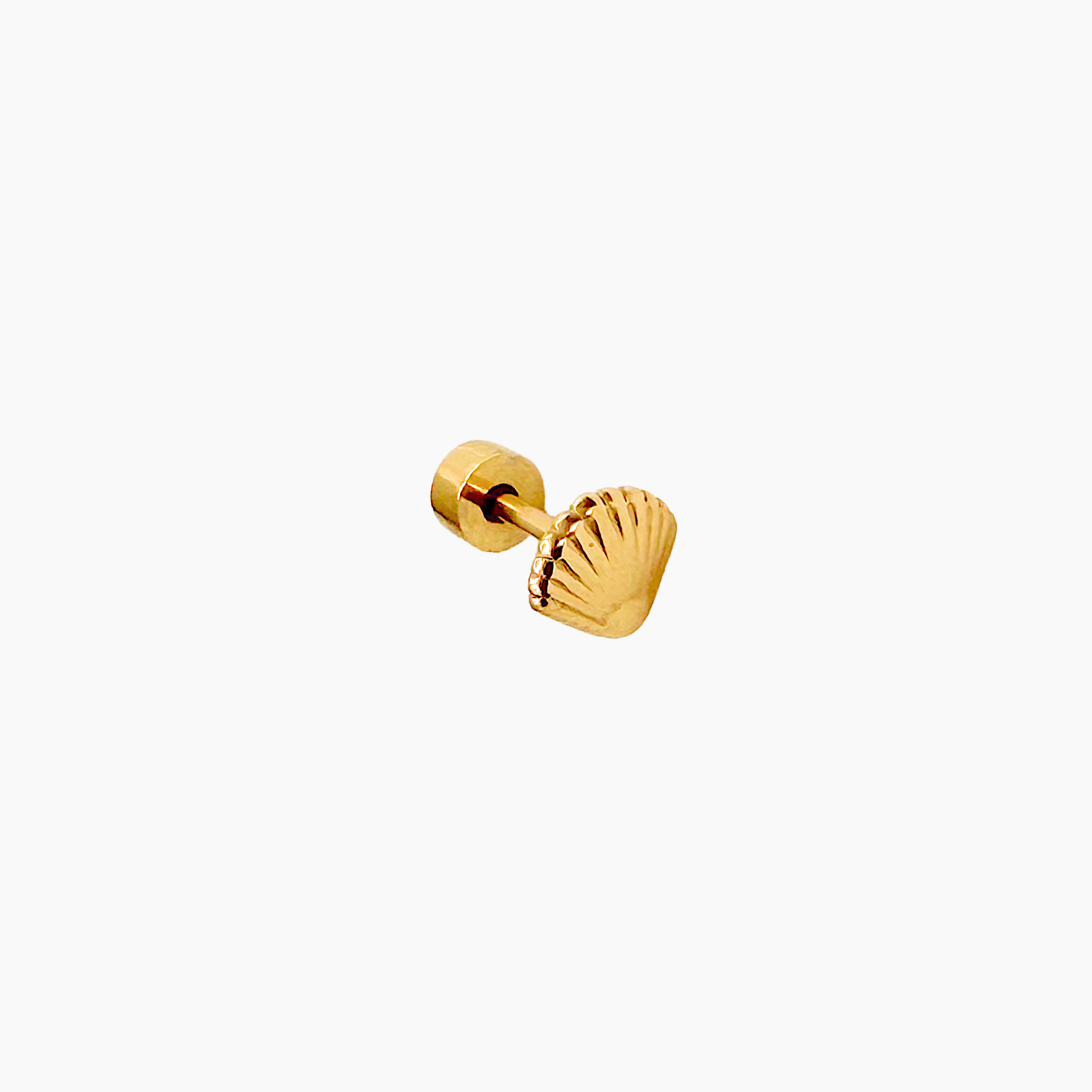 Piercing Piacenza, motif coquillage sculpté en acier inoxydable doré