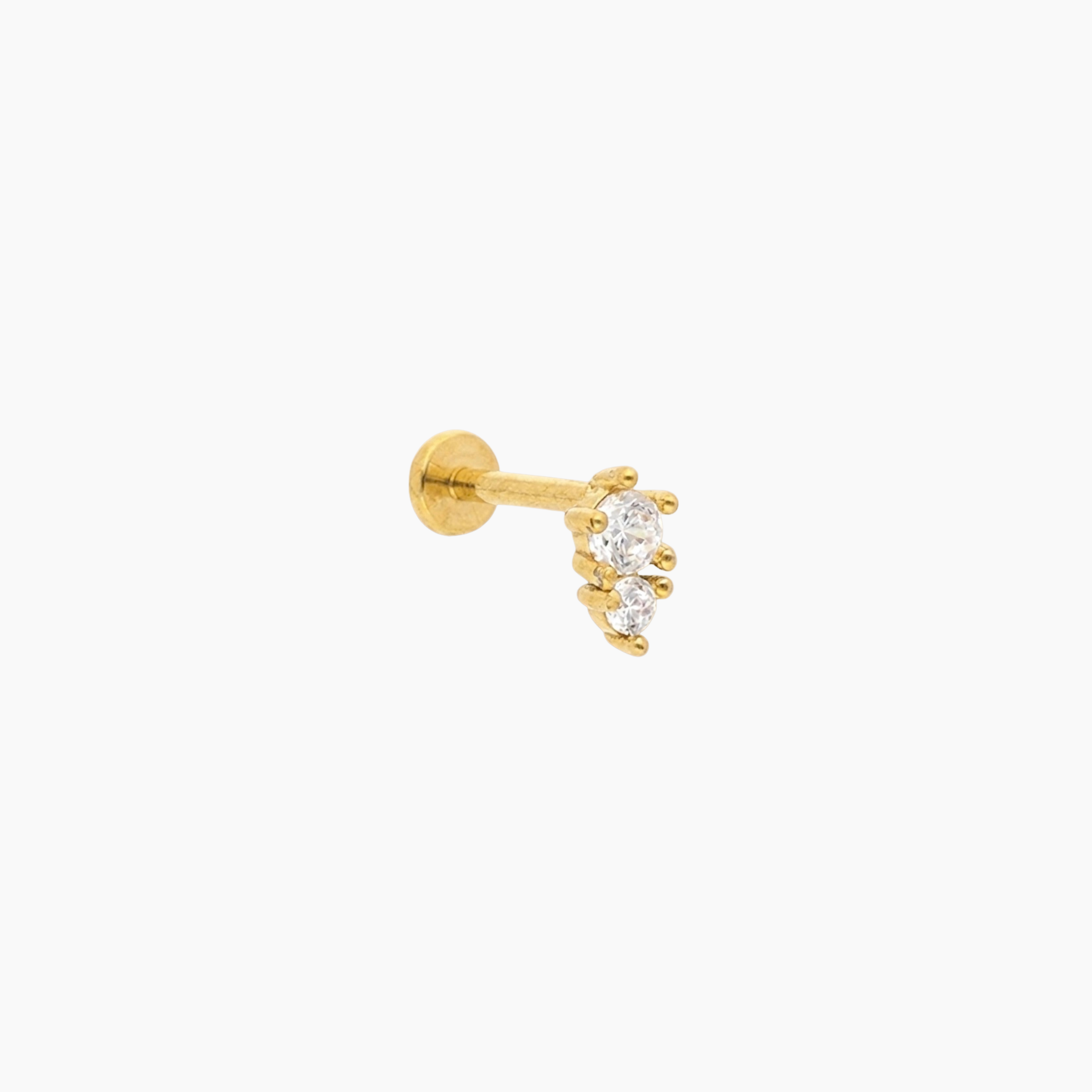 Piercing Calabria, zirconiums en acier inoxydable, fermeture à l'avant
