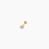 Piercing Ambora, motif quatre cristaux, titane
