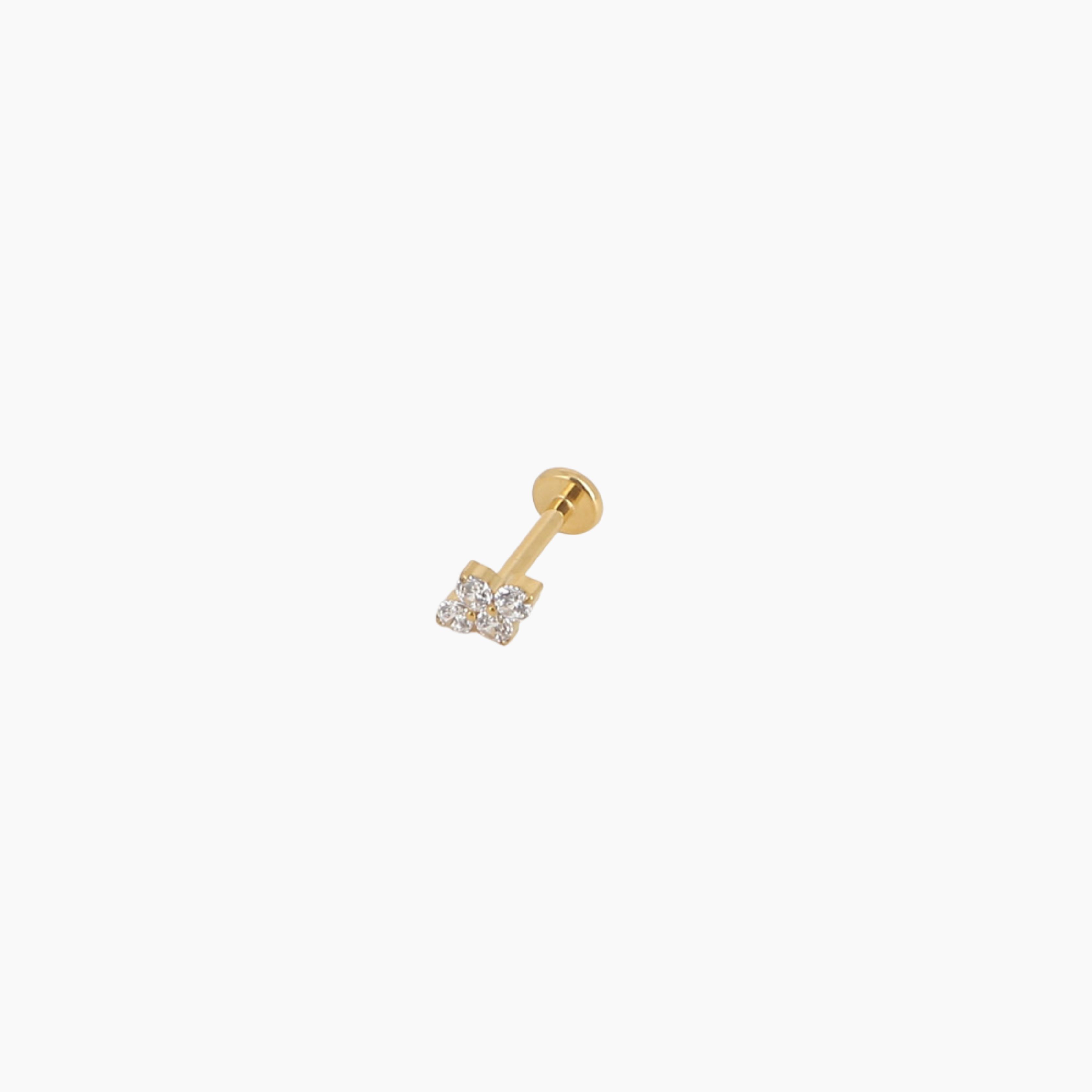 Piercing Ambora, motif quatre cristaux, titane