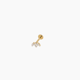Piercing Mymora, motif feuillage en cristal, titane