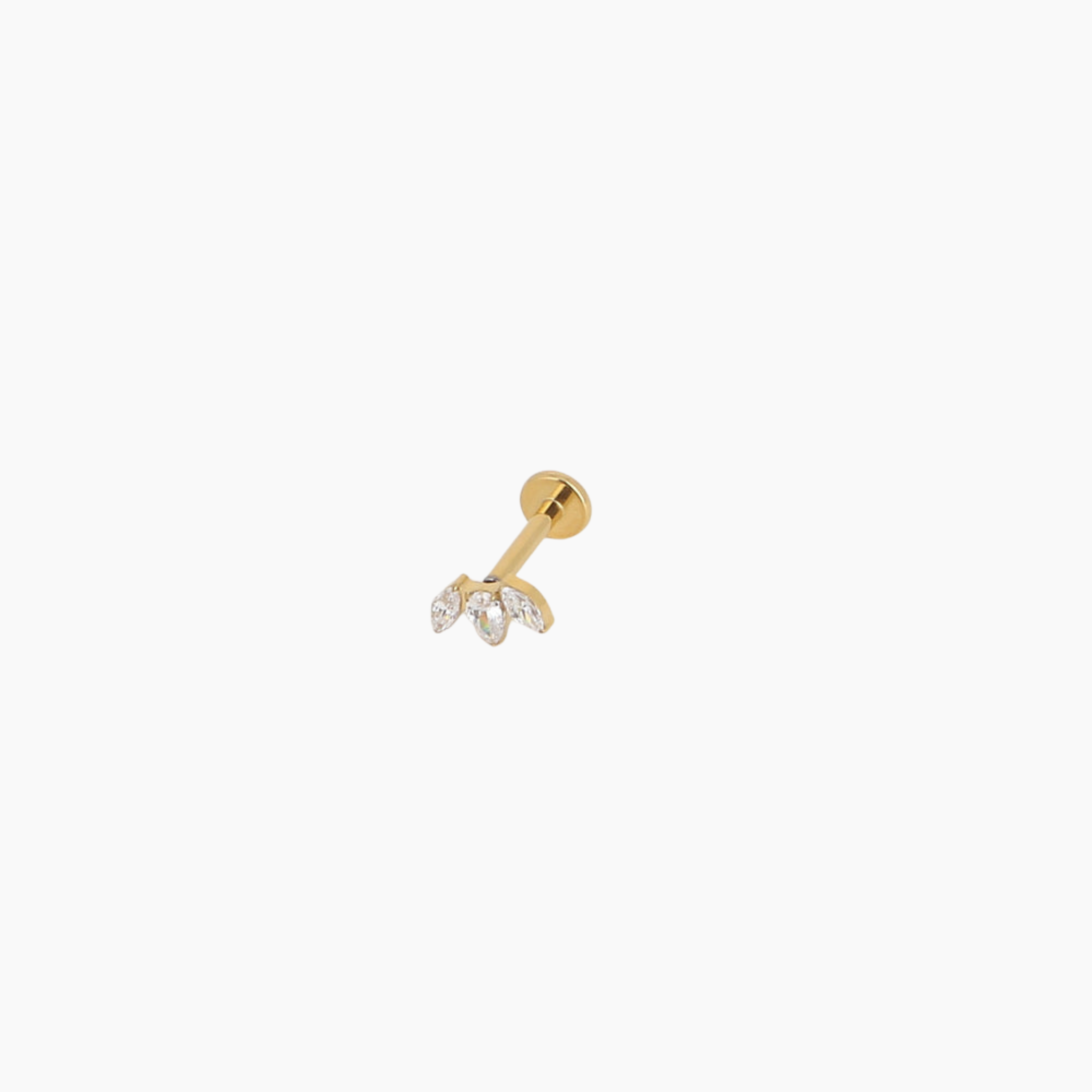 Piercing Mymora, motif feuillage en cristal, titane