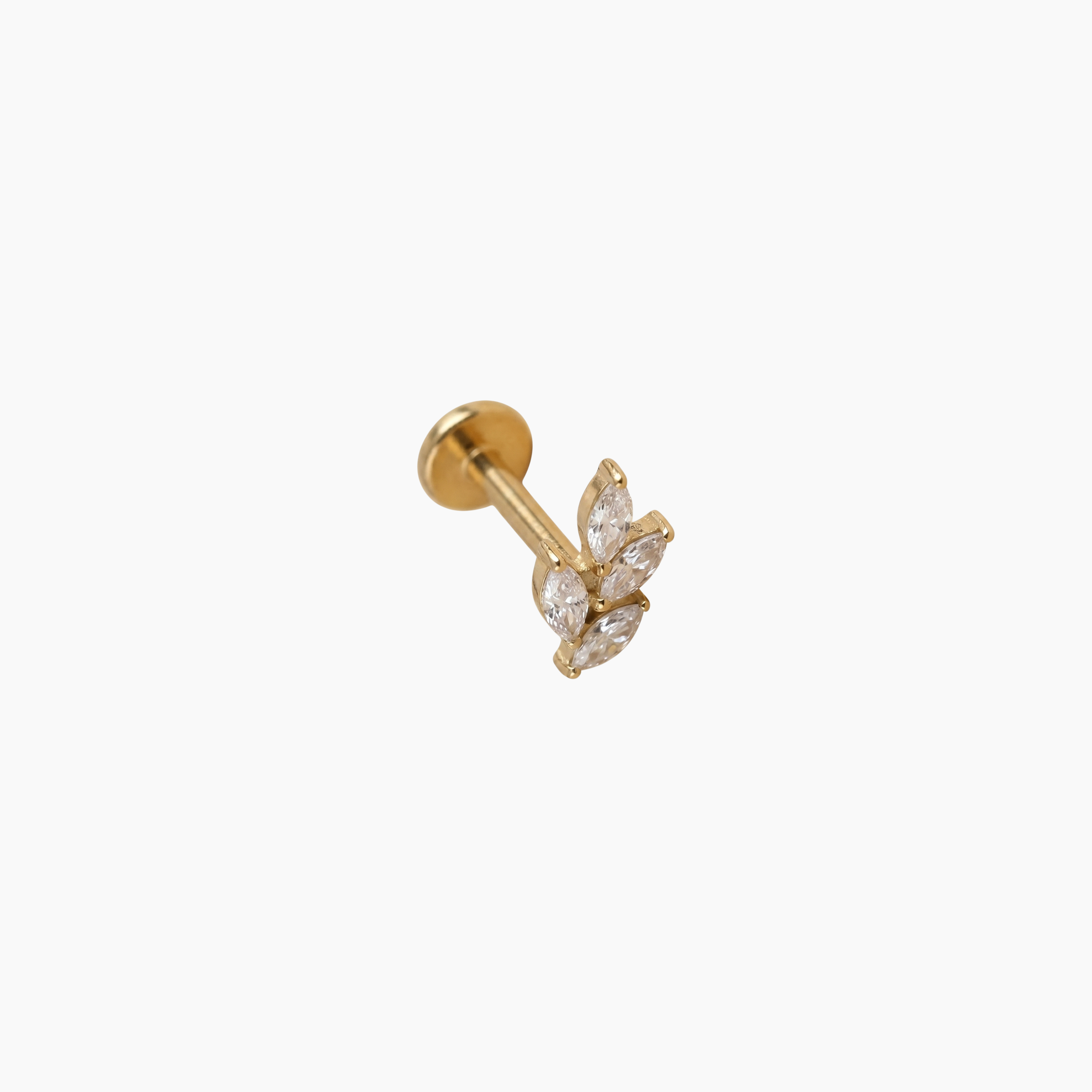 Piercing Dorvine, motif laurier en cristal, titane