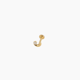 Piercing Zephine, motif lune et cristal, titane