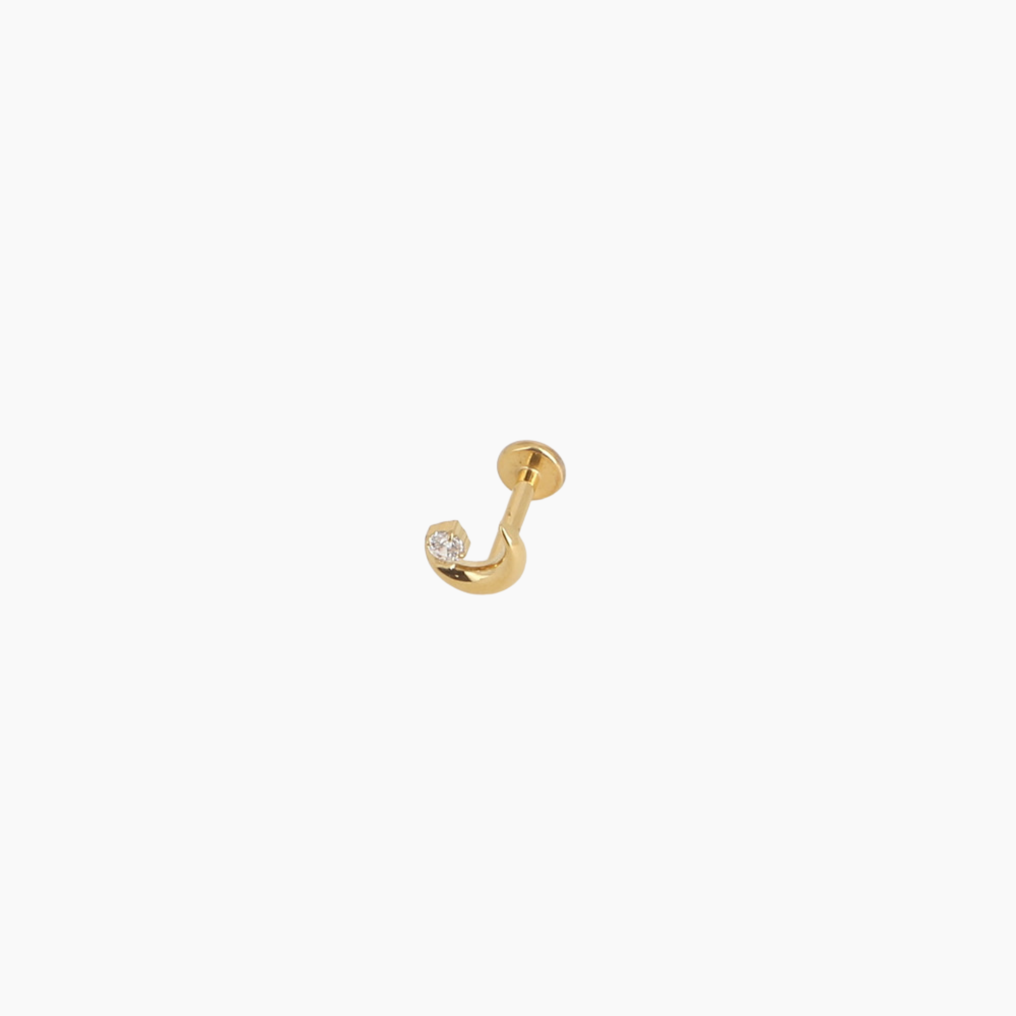Piercing Zephine, motif lune et cristal, titane