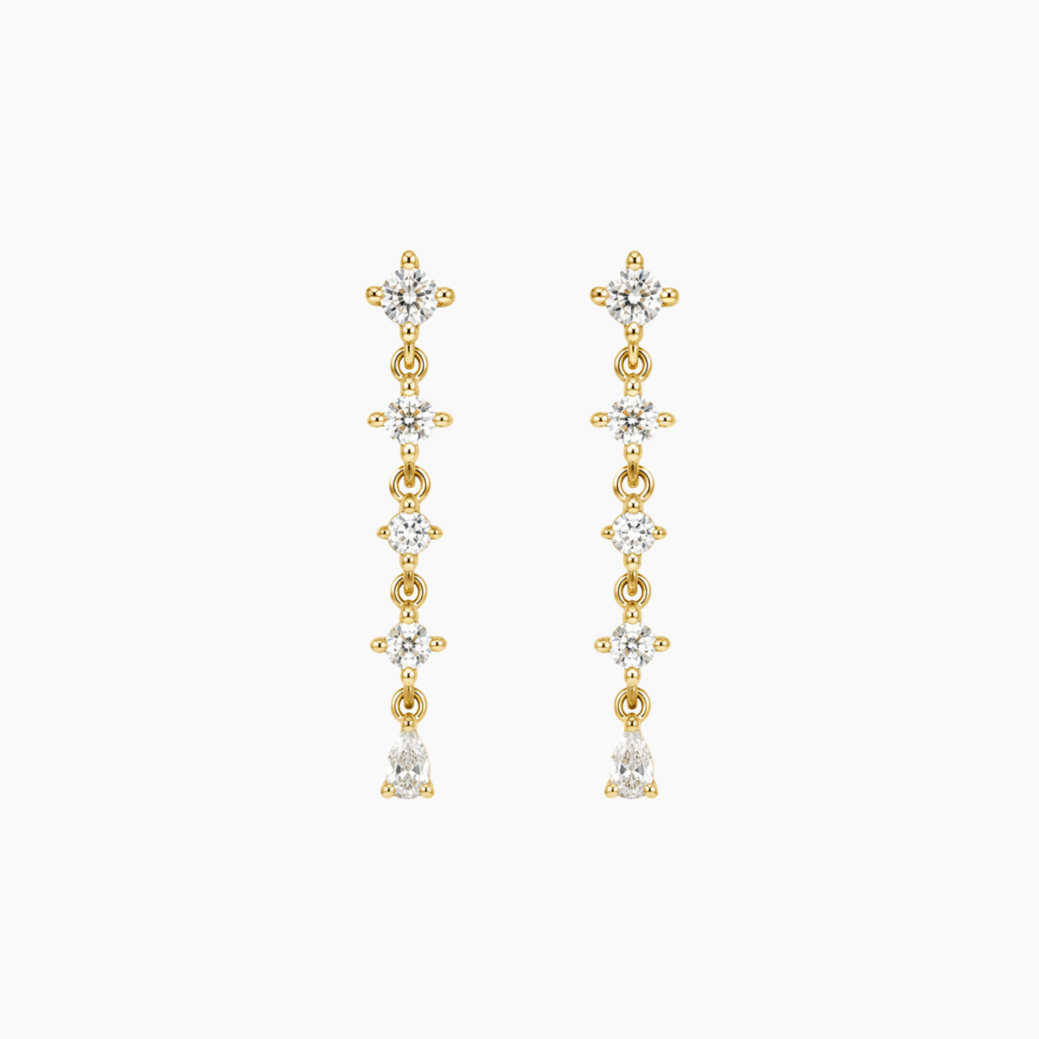 Boucles Syllore, pendantes motif fleurs serties de zirconiums, laiton doré