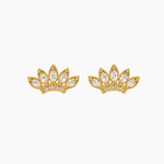 Boucles Nelvea, motif zirconiums en laiton doré